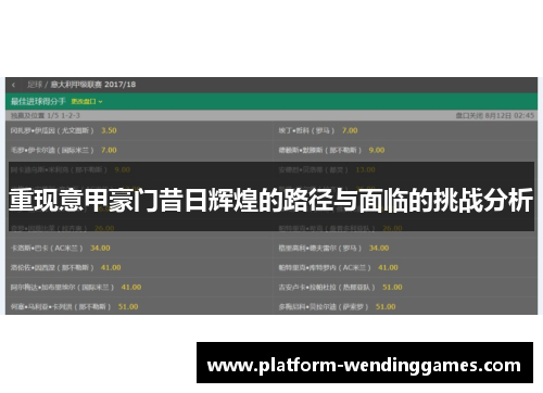 重现意甲豪门昔日辉煌的路径与面临的挑战分析